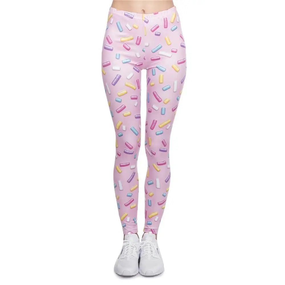 Pastel Pink Candy Sprinkle Leggings for Sweet Cosparty Style 30 cm - pants