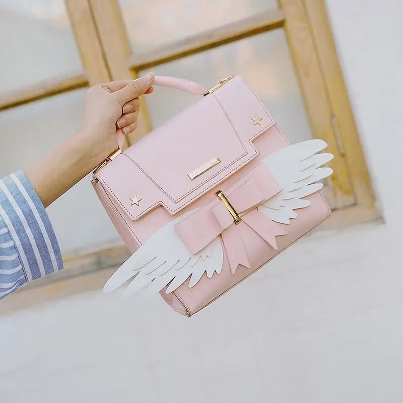 Pastel Pink Card Captor Sakura Inspired Handbag with 3D Wings - Cosparty