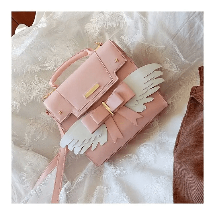 Pastel Pink Card Captor Sakura Inspired Handbag with 3D Wings - Cosparty