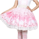 Pastel Pink Cherry Blossom Bunny Rabbit Lolita Skirt - Skirts