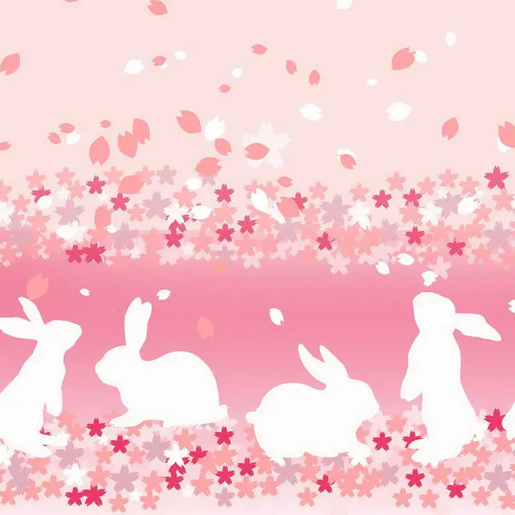 Pastel Pink Cherry Blossom Bunny Rabbit Lolita Skirt - Skirts