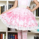Pastel Pink Cherry Blossom Bunny Rabbit Lolita Skirt - Cosparty