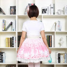 Pastel Pink Cherry Blossom Bunny Rabbit Lolita Skirt - Skirts