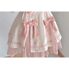 Pastel Pink Cherry Blossom Print Kimono Lolita Dress - dress