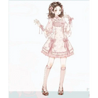 Pastel Pink Cherry Blossom Print Kimono Lolita Dress - dress