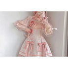 Pastel Pink Cherry Blossom Print Kimono Lolita Dress - dress