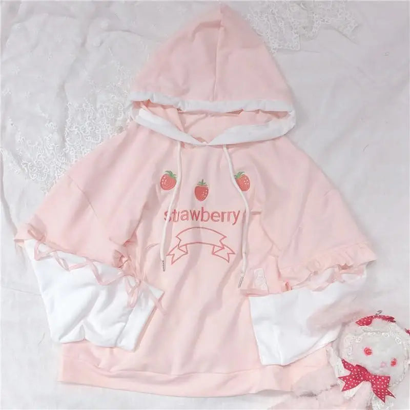 Pastel Pink Corset Hoodie Inspired by Japanese Kawaii Style - hoodie