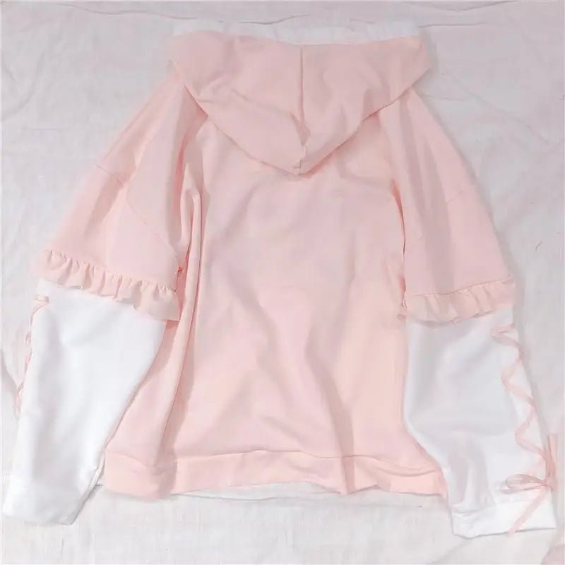 Pastel Pink Corset Hoodie Inspired by Japanese Kawaii Style - Cosparty