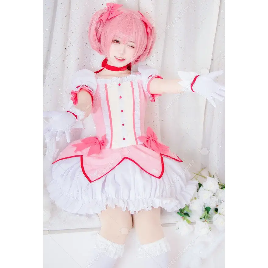 Pastel Pink Double Pigtail Wig Inspired by Madoka Kaname - Wig