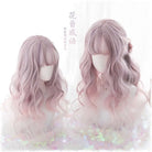 Pastel Pink Ethereal Wavy Lolita Wig with Sweet Fringe - wig