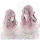 Pastel Pink Ethereal Wavy Lolita Wig with Sweet Fringe - Cosparty