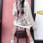 Pastel Pink Fairy-Kei Hoodie with Anime Girl Print Org Instock New Condition - sweater