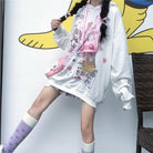 Pastel Pink Fairy - Kei Hoodie with Anime Girl Print Org Instock New Condition - Cosparty