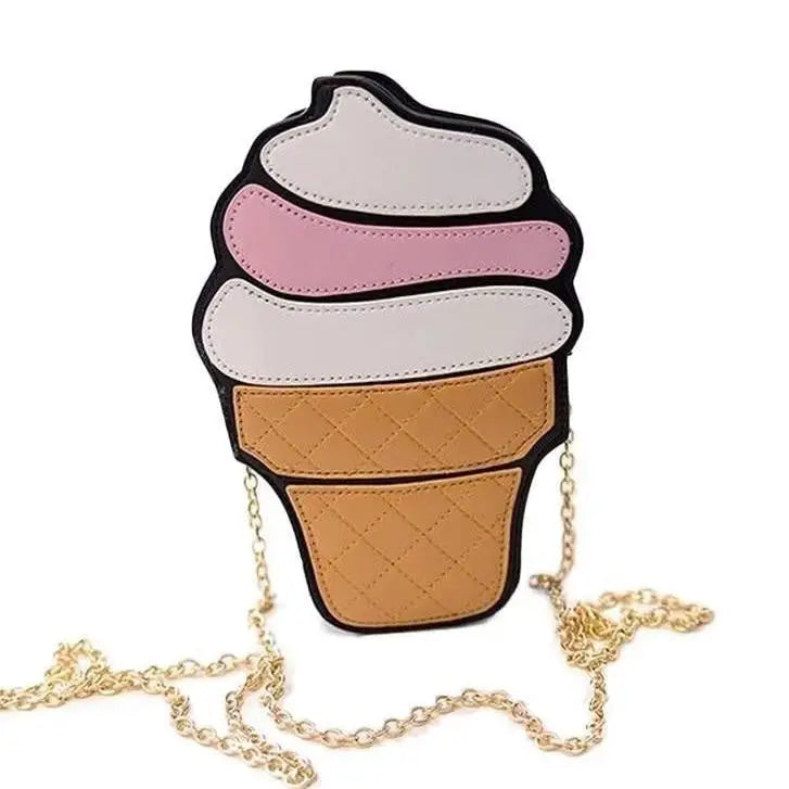 Pastel Pink Ice Cream Cone Purse for Kawaii Harajuku Style - Purse