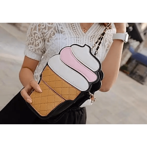 Pastel Pink Ice Cream Cone Purse for Kawaii Harajuku Style - Cosparty