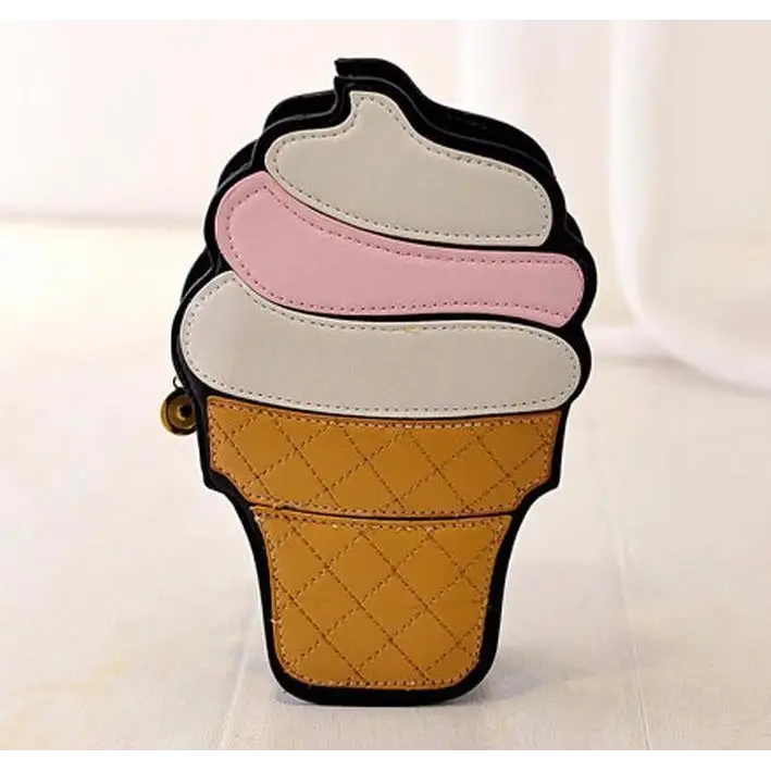 Pastel Pink Ice Cream Cone Purse for Kawaii Harajuku Style - Purse