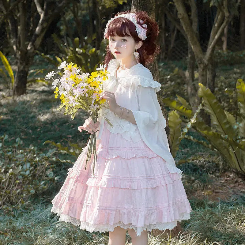 Pastel Pink Lolita Dress for Elegant Kawaii Fashion Lovers - dress