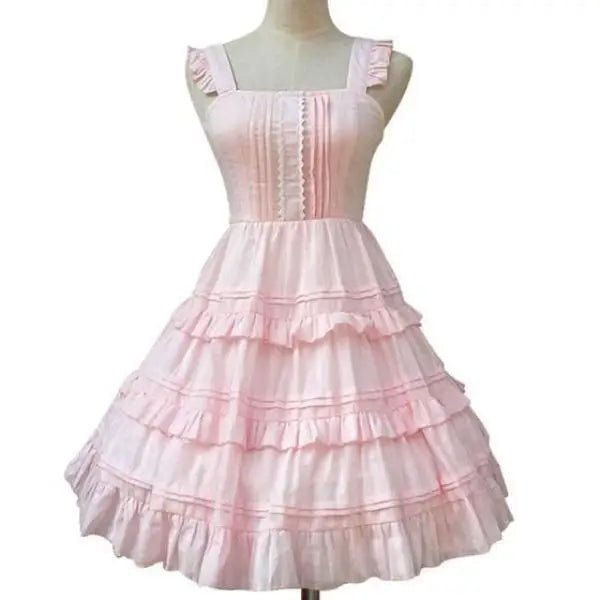 Pastel Pink Lolita Dress for Elegant Kawaii Fashion Lovers - Cosparty