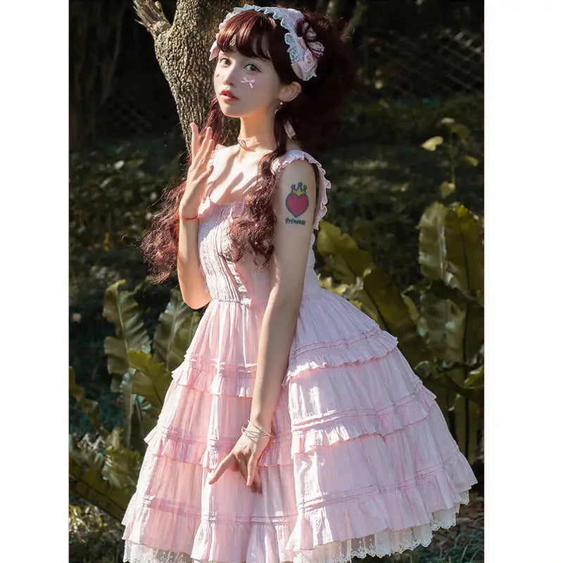 Pastel Pink Lolita Dress for Elegant Kawaii Fashion Lovers - Pink / S - dress