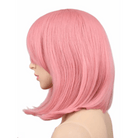 Pastel Pink Medium Length Long Bob Wig with Wispy Bangs - Cosparty