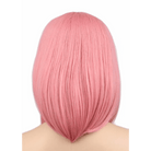Pastel Pink Medium Length Long Bob Wig with Wispy Bangs - Cosparty