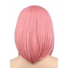 Pastel Pink Medium Length Long Bob Wig with Wispy Bangs - Wig