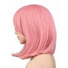 Pastel Pink Medium Length Long Bob Wig with Wispy Bangs - Wig