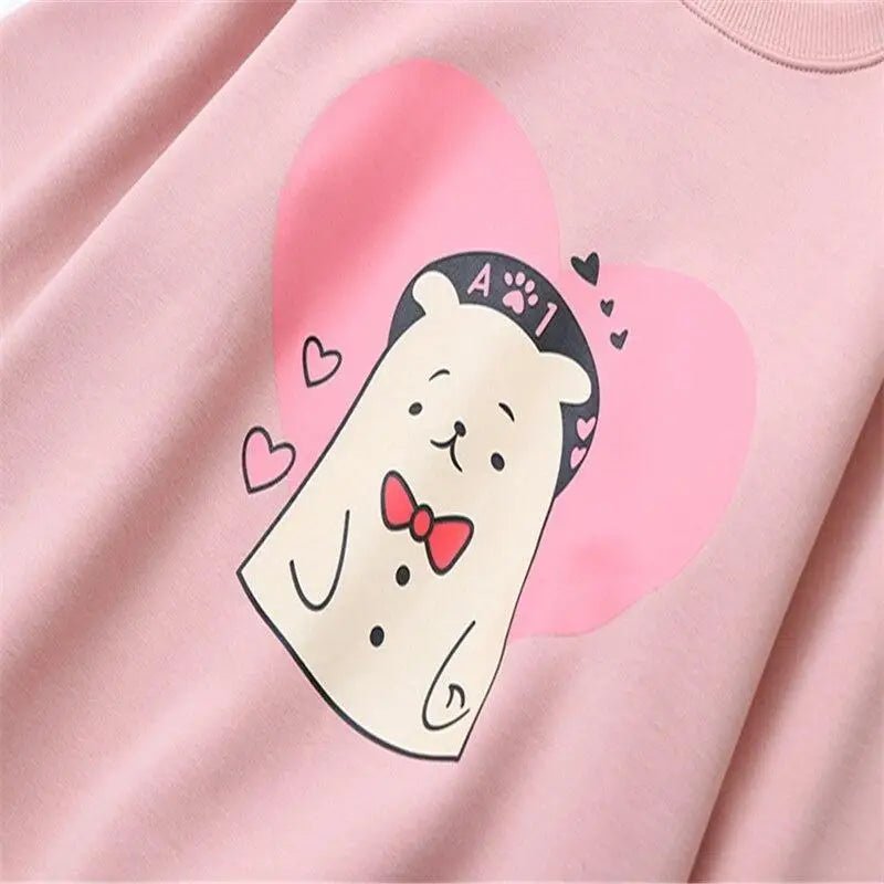 Pastel Pink Polar Bear Crewneck Sweatshirt for Kawaii Lovers - Cosparty
