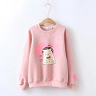 Pastel Pink Polar Bear Crewneck Sweatshirt for Kawaii Lovers - Cosparty