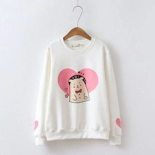 Pastel Pink Polar Bear Crewneck Sweatshirt for Kawaii Lovers - sweater