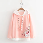 Pastel Pink Sakura Blossom Bunny Hoodie in Soft Material - sweater