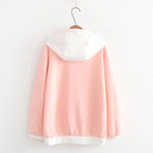 Pastel Pink Sakura Blossom Bunny Hoodie in Soft Material - sweater