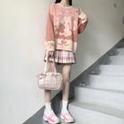 Pastel Pink Strawbunny Crewneck Sweater - Cosparty