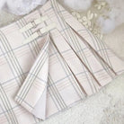 Pastel Plaid Belted Skirt with Vegan Leather Heart Embellishment - Cosparty