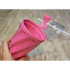 Pastel Princess Bow Water Bottle in Pink Purple Magenta and Cyan - Bottle