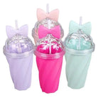 Pastel Princess Bow Water Bottle in Pink Purple Magenta and Cyan - Bottle