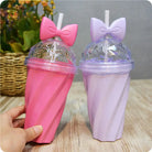 Pastel Princess Bow Water Bottle in Pink Purple Magenta and Cyan - Bottle