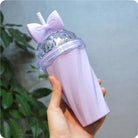 Pastel Princess Bow Water Bottle in Pink Purple Magenta and Cyan - Bottle