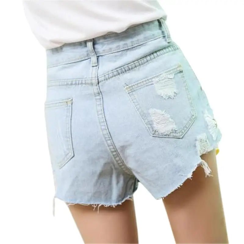 Pastel Princess Embroidered Denim Daisy Shorts - Cosparty