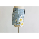 Pastel Princess Embroidered Denim Daisy Shorts - shorts