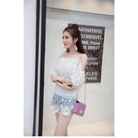 Pastel Princess Embroidered Denim Daisy Shorts - Cosparty