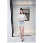 Pastel Princess Embroidered Denim Daisy Shorts - Cosparty