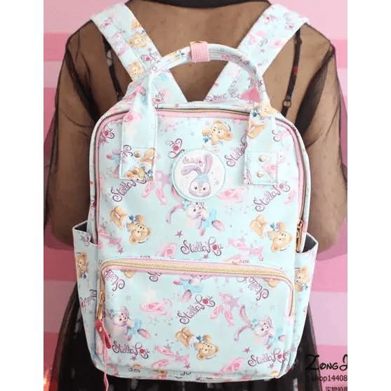 Pastel Purple Bunny and Teddy Bear Backpack for Kawaii Fashion - Cosparty