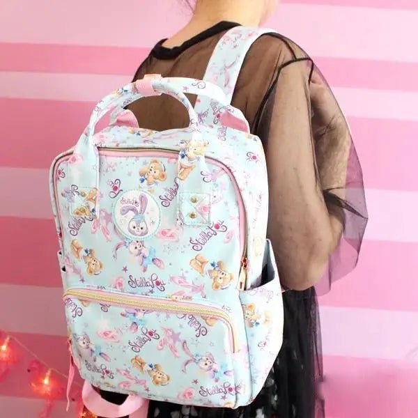 Pastel Purple Bunny and Teddy Bear Backpack for Kawaii Fashion - Cosparty