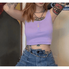 Pastel Purple Candy Colored Crop Top for a Sweet Girly Look - Cosparty