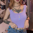 Pastel Purple Candy Colored Crop Top for a Sweet Girly Look - Cosparty