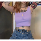 Pastel Purple Candy Colored Crop Top for a Sweet Girly Look - shirt