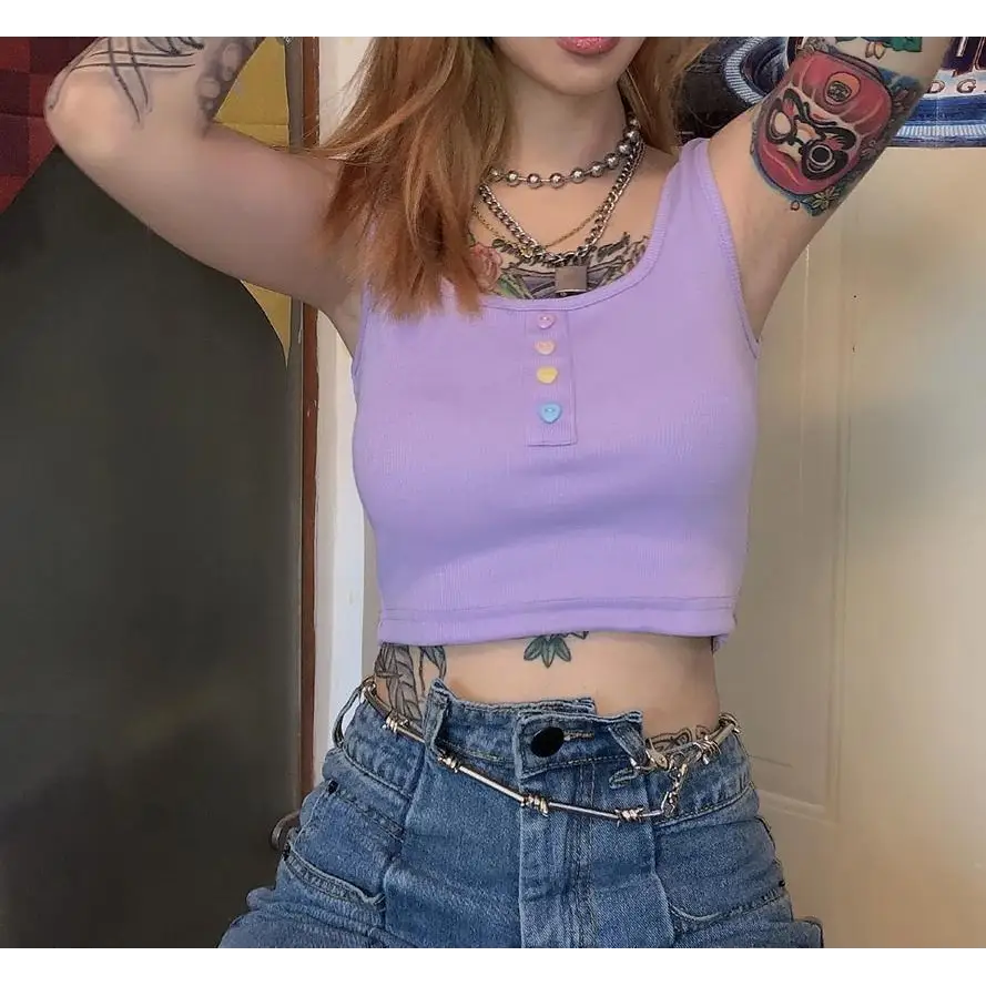 Pastel Purple Candy Colored Crop Top for a Sweet Girly Look - shirt