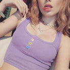 Pastel Purple Candy Colored Crop Top for a Sweet Girly Look - Cosparty