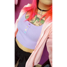 Pastel Purple Candy Colored Crop Top for a Sweet Girly Look - shirt